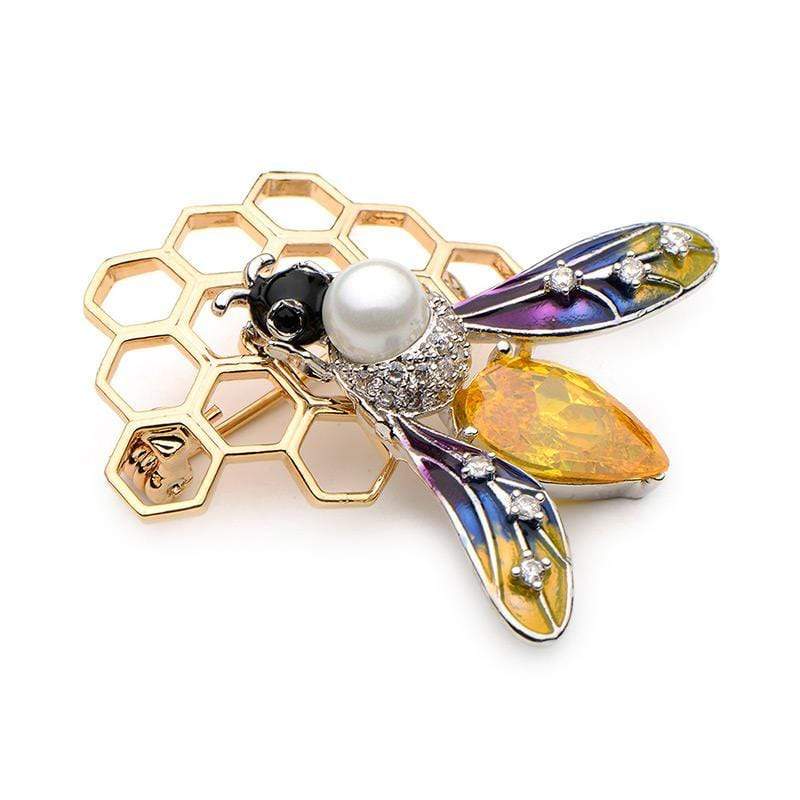 Animal Brooch Wuli&baby Copper Crystal Bee Enamel Brooches Women Men's Elegant Simulated Pearl Insect Banquet Weddings Party Brooch Gifts The Sexy Scientist