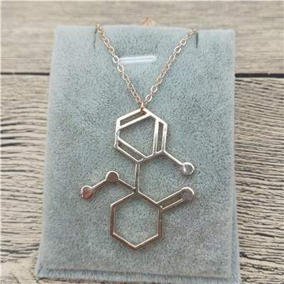 Bijoux science Rose Gold Ketamine Molecule Necklace The Sexy Scientist