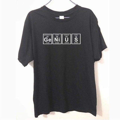 T-Shirt GENIUS - 100% Coton - Noir/blanc / S