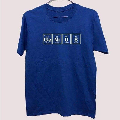 T-Shirt Blue/White / XS "GENIUS" T-Shirt - 100% Cotton The Sexy Scientist