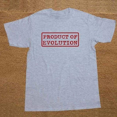T-Shirt Grey/Red / XS "Product Of Evolution" T-Shirt - 100% Cotton The Sexy Scientist