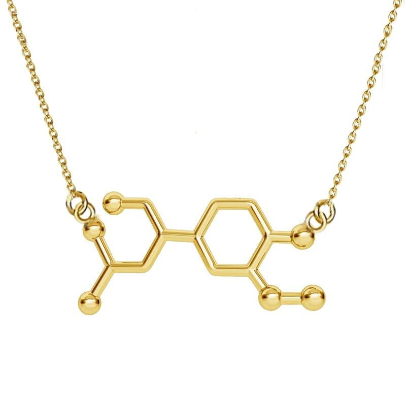 serotonin necklace in sterling silver - happy neurotransmitter –  sciencejewelry1824