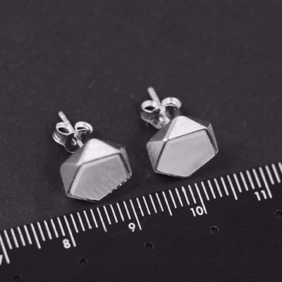 Lotus Fun Real 925 Sterling Silver Creative North European Style Geometric Angles Design Fine Jewelry Stud Earrings for Women The Sexy Scientist