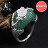 Karma Lotus 8 / Silver and Green Verdina Ring <br>by Karma Lotus Karma Lotus