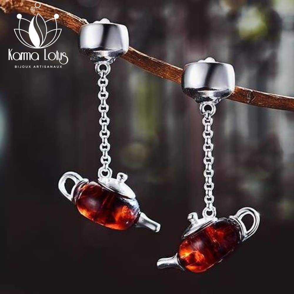 Karma Lotus Brown Kolinahi Earrings <br>by Karma Lotus Karma Lotus