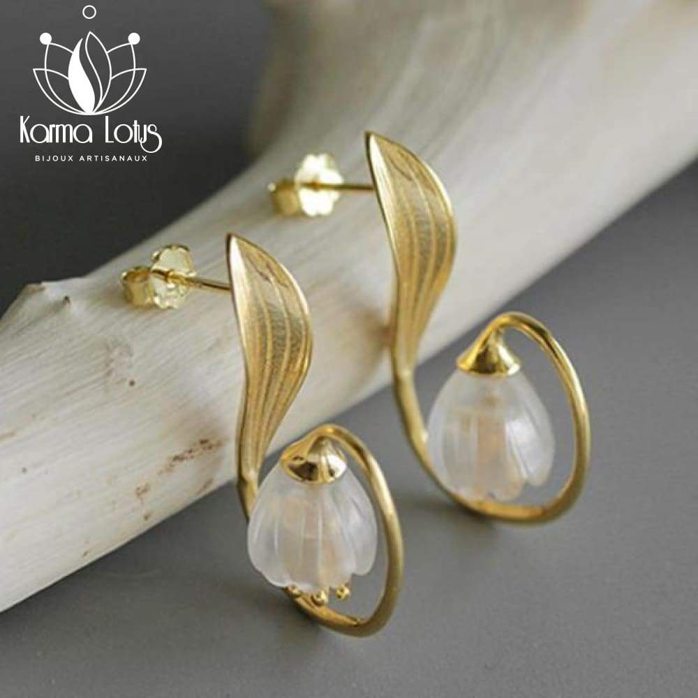 Karma Lotus Gold Pujani Earrings <br>by Karma Lotus Karma Lotus