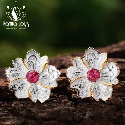 Karma Lotus Red Orpali Earrings <br>by Karma Lotus Karma Lotus