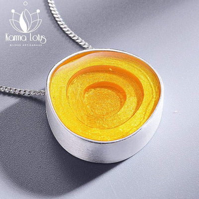 Karma Lotus Yellow Ovalu Pendant <br>by Karma Lotus Karma Lotus