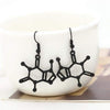 Bijoux science Black Caffeine Molecule Earrings The Sexy Scientist