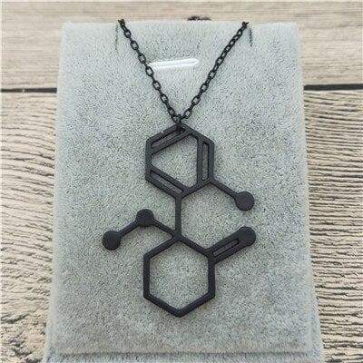 Bijoux science Black Ketamine Molecule Necklace The Sexy Scientist