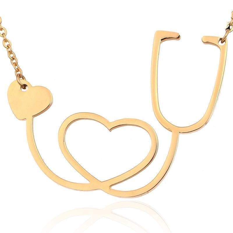 Bijoux science Gold Stethoscope In Love Pendant The Sexy Scientist