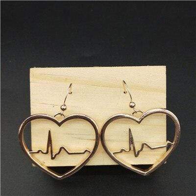 Bijoux science Rose Gold Heartbeat Earrings The Sexy Scientist