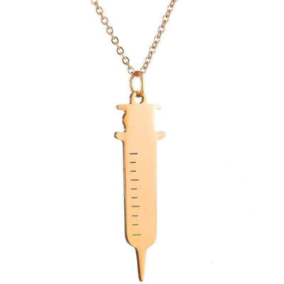 Bijoux science Rose Gold Medical Syringe Pendant The Sexy Scientist