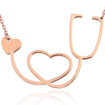 Bijoux science Rose Gold Stethoscope In Love Pendant The Sexy Scientist