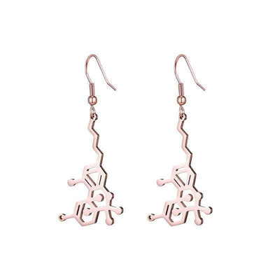 Bijoux science Rose Gold THC Molecule Earrings The Sexy Scientist