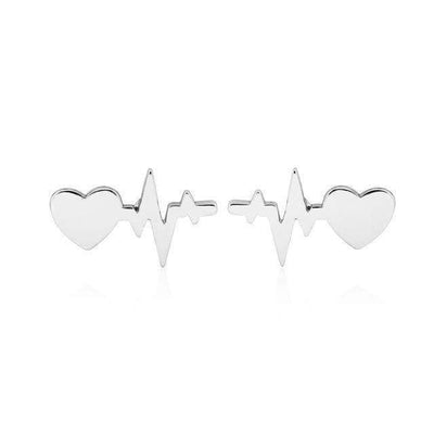 Bijoux science Silver Heartbeat Earrings The Sexy Scientist