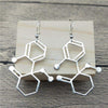 Bijoux science Silver Ketamine Molecule Earrings The Sexy Scientist