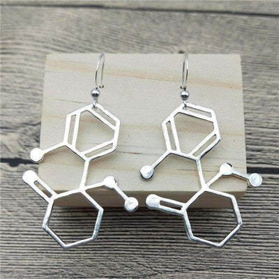 Bijoux science Silver Ketamine Molecule Earrings The Sexy Scientist