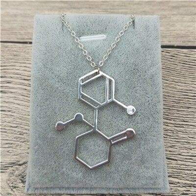 Bijoux science Silver Ketamine Molecule Necklace The Sexy Scientist
