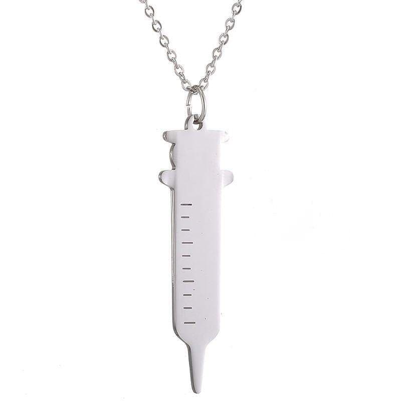 Bijoux science Gold Medical Syringe Pendant The Sexy Scientist