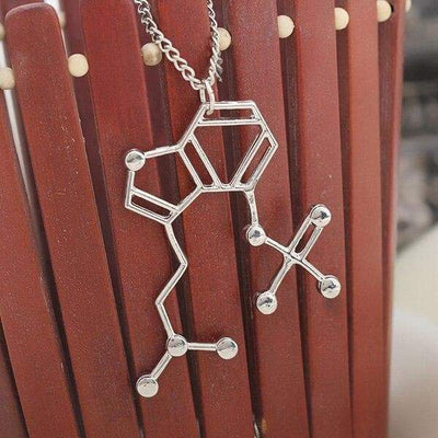 Bijoux science Silver Psilocybin Molecule Necklace The Sexy Scientist