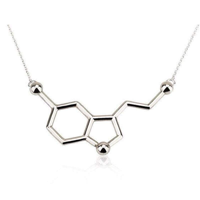 Bijoux science Silver Serotonin Molecule Pendant The Sexy Scientist