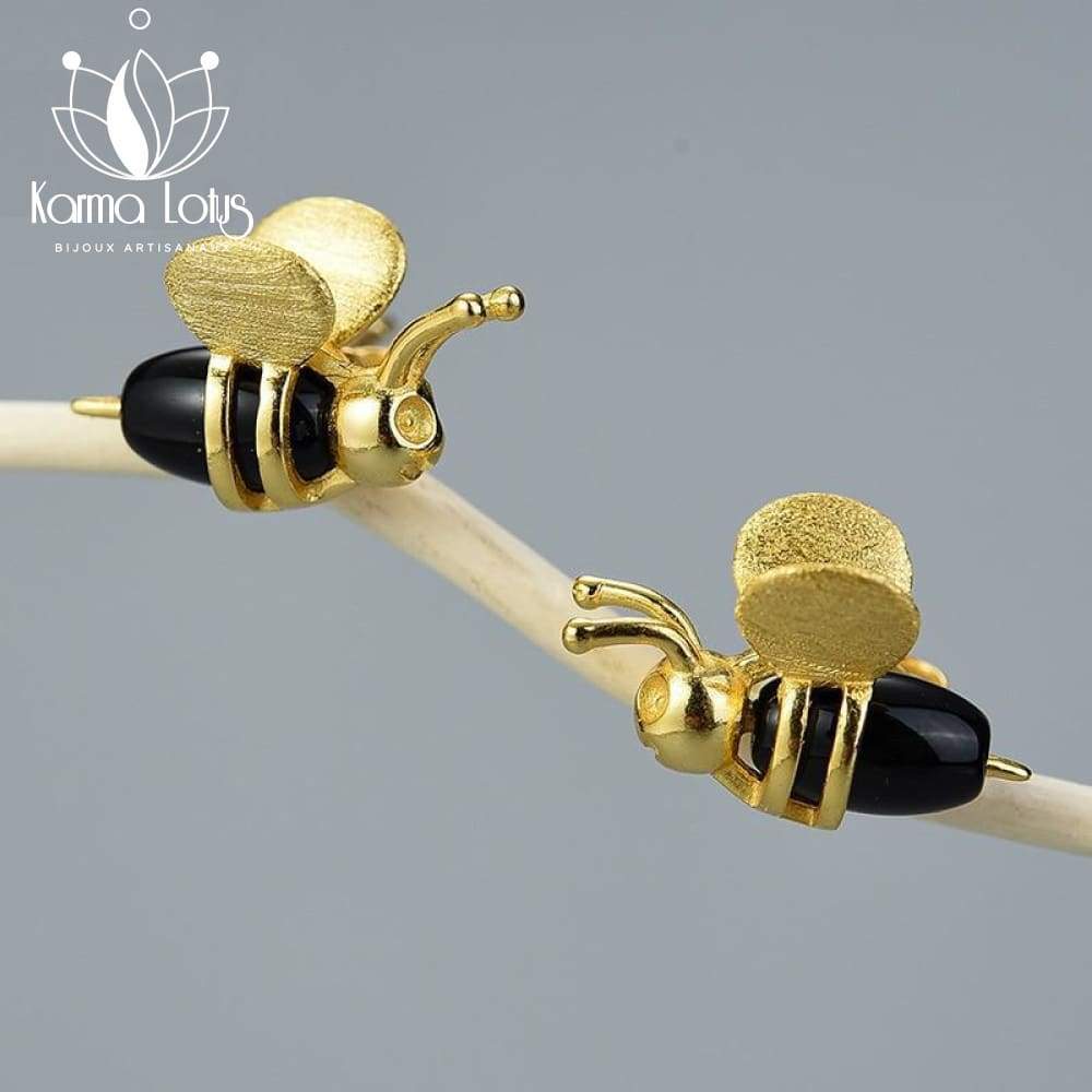 Gold Apivali Earrings <br>by Karma Lotus The Sexy Scientist
