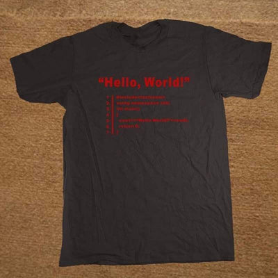 T-Shirt Black 2 / XS "HELLO WORLD" T-Shirt - 100% Cotton The Sexy Scientist