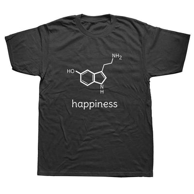 T-Shirt Black / L "Happiness" T-Shirt - 100% Cotton The Sexy Scientist
