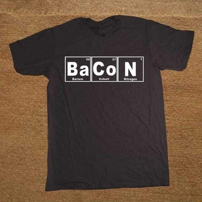 T-Shirt Black/White / XS "BaCoN periodic table" T-Shirt - 100% Cotton The Sexy Scientist