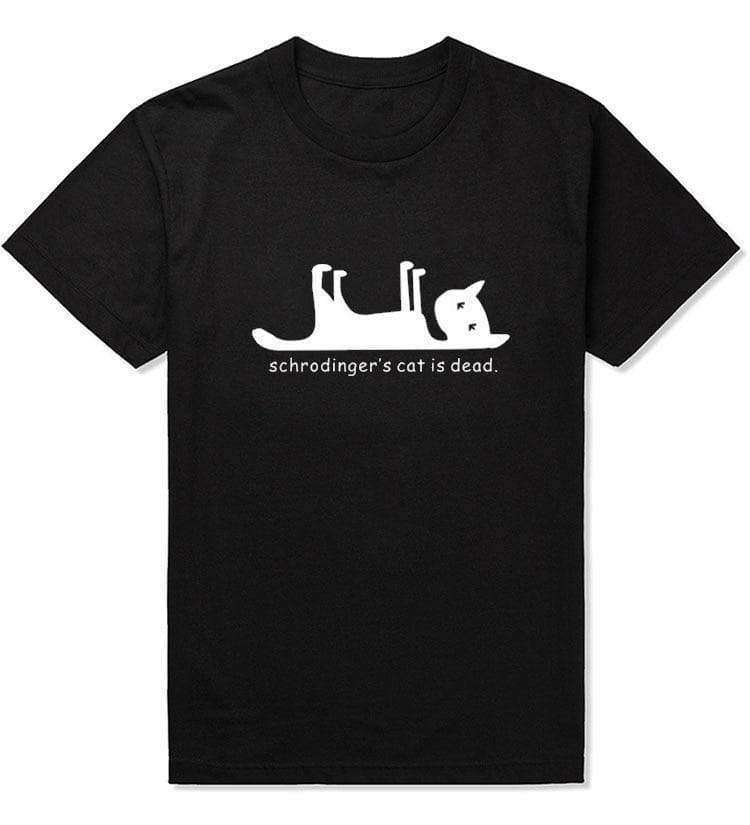 T-Shirt White/Black / XS "Schrodingers Cat is Dead" T-Shirt - 100% Cotton The Sexy Scientist