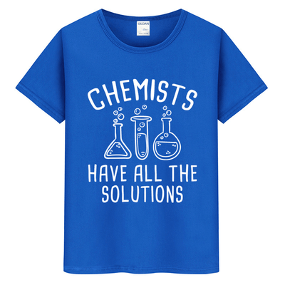 T-Shirt Blue / S "Chemists Have All The Solutions" T-Shirt - 100% Cotton The Sexy Scientist