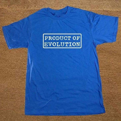 T-Shirt Blue/White / XS "Product Of Evolution" T-Shirt - 100% Cotton The Sexy Scientist