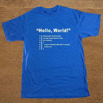 T-Shirt Blue / XS "HELLO WORLD" T-Shirt - 100% Cotton The Sexy Scientist