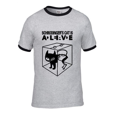 T-Shirt Grey 3 / S "Schrodinger's Cat Is" T-Shirt - 100% Cotton The Sexy Scientist
