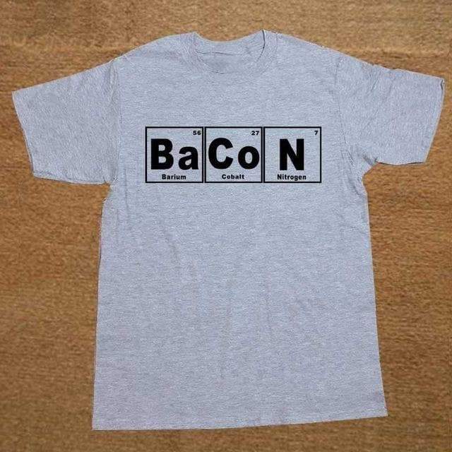 T-Shirt Grey/Black / XS "BaCoN periodic table" T-Shirt - 100% Cotton The Sexy Scientist