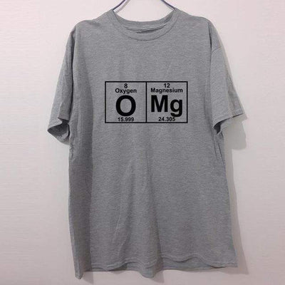 T-Shirt Grey/Black / XS "OMg periodic table" T-Shirt - 100% Cotton The Sexy Scientist