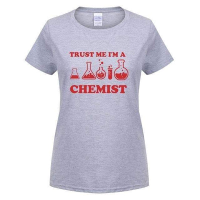 T-Shirt Grey/Red / S "Trust Me I'm a Chemist" T-Shirt - 100% Cotton The Sexy Scientist