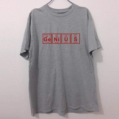 T-Shirt Grey/Red / XS "GENIUS" T-Shirt - 100% Cotton The Sexy Scientist