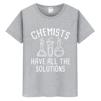 T-Shirt Grey / S "Chemists Have All The Solutions" T-Shirt - 100% Cotton The Sexy Scientist