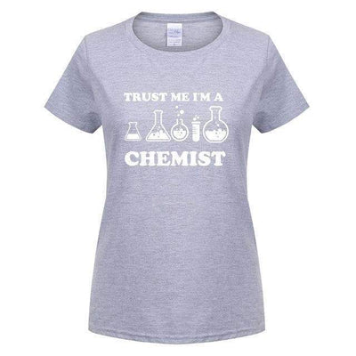 T-Shirt Grey/White / S "Trust Me I'm a Chemist" T-Shirt - 100% Cotton The Sexy Scientist