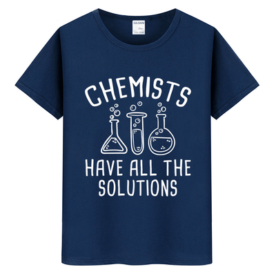 T-Shirt Navy Blue / S "Chemists Have All The Solutions" T-Shirt - 100% Cotton The Sexy Scientist