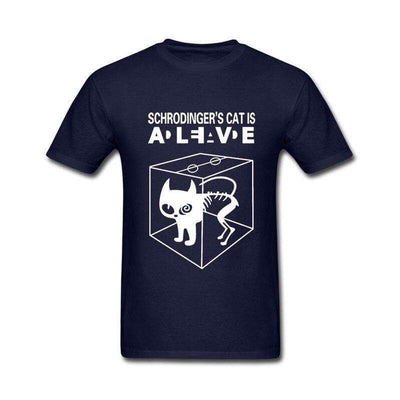T-Shirt Navy Blue / S "Schrodinger's Cat Is" T-Shirt - 100% Cotton The Sexy Scientist