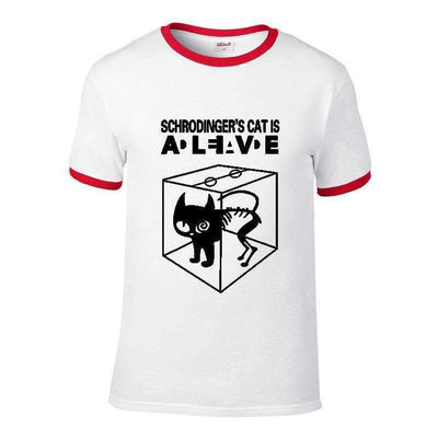 T-Shirt Red 3 / S "Schrodinger's Cat Is" T-Shirt - 100% Cotton The Sexy Scientist
