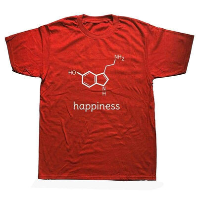 T-Shirt Red / L "Happiness" T-Shirt - 100% Cotton The Sexy Scientist