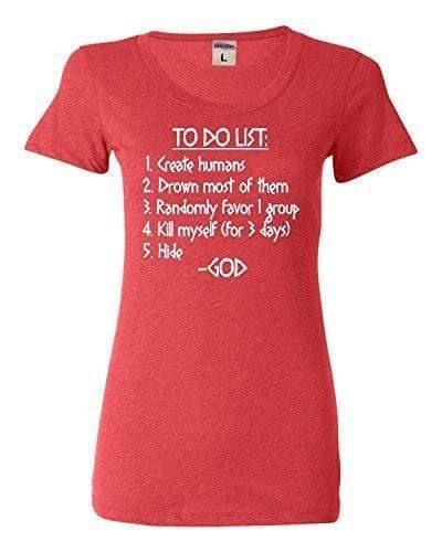 T-Shirt Red / S "God To Do List" T-Shirt - 100% Cotton The Sexy Scientist