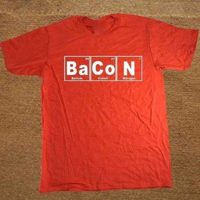 T-Shirt Red/White / XS "BaCoN periodic table" T-Shirt - 100% Cotton The Sexy Scientist