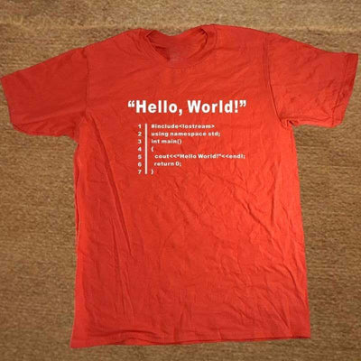 T-Shirt Red / XS "HELLO WORLD" T-Shirt - 100% Cotton The Sexy Scientist