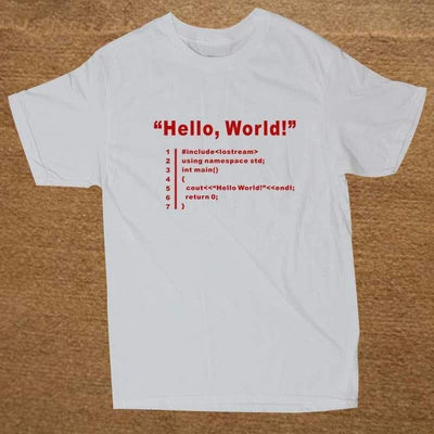 T-Shirt White 2 / XS "HELLO WORLD" T-Shirt - 100% Cotton The Sexy Scientist