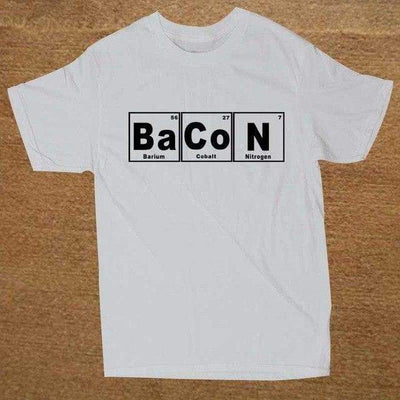 T-Shirt White/Black / XS "BaCoN periodic table" T-Shirt - 100% Cotton The Sexy Scientist